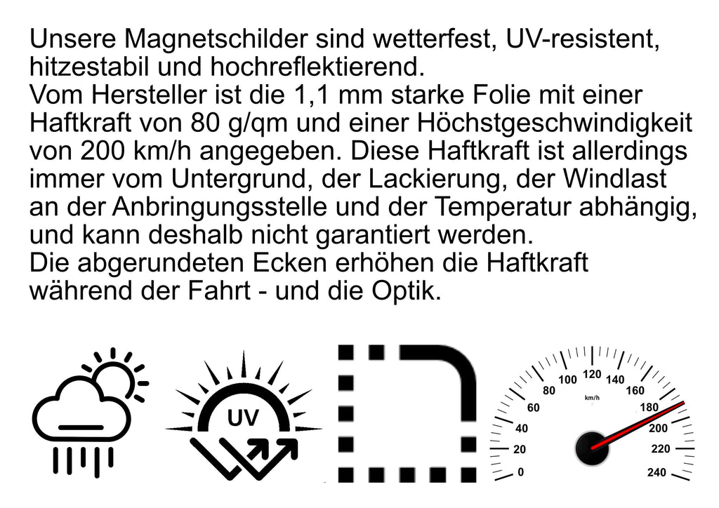 Magnetschild FEUERWEHR mit Ortsname reflektierend 30 x 8 cm