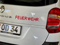 2 Magnetschilder FEUERWEHR weiß-rot reflektierend 30 x 5 cm