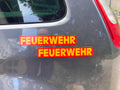 2 Magnetschilder FEUERWEHR reflektierend gelb-rot 30 x 5 cm