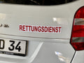 2 Magnetschilder RETTUNGSDIENST weiß-rot reflektierend 30 x 5 cm