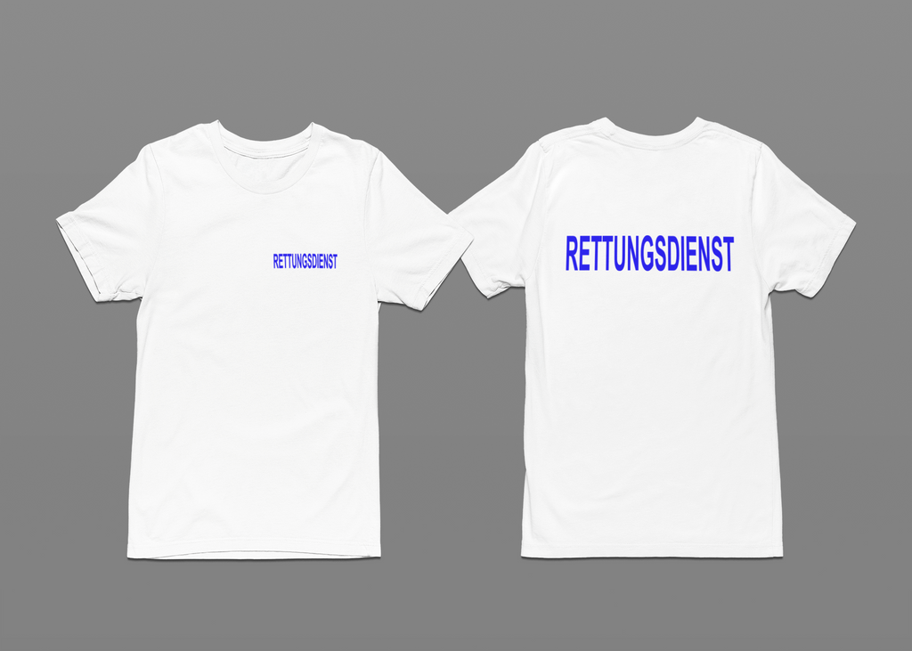 T-Shirt RETTUNGSDIENST mit reflektierendem Brust- und Rückendruck