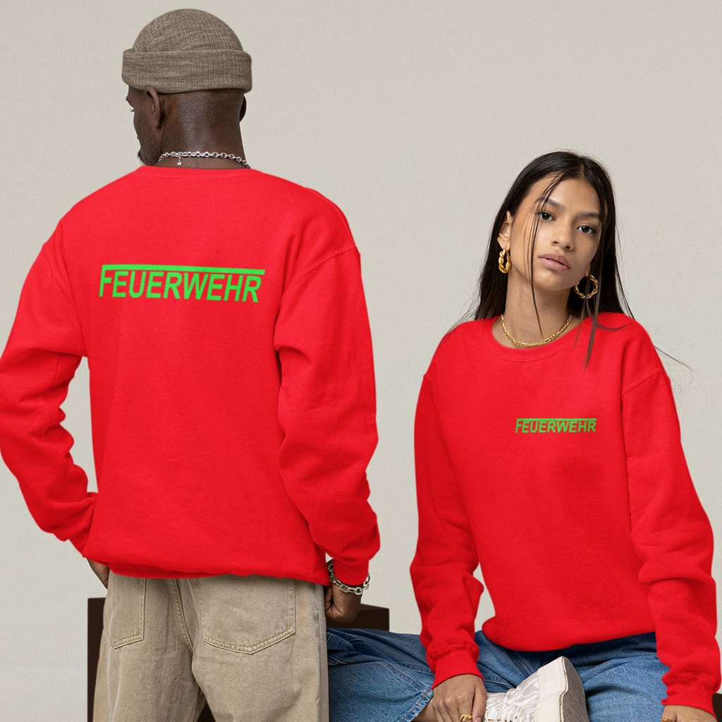 Sweatshirt FEUERWEHR mit reflektierendem Brust- und Rückendruck