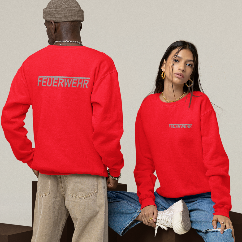 Sweatshirt FEUERWEHR mit reflektierendem Brust- und Rückendruck