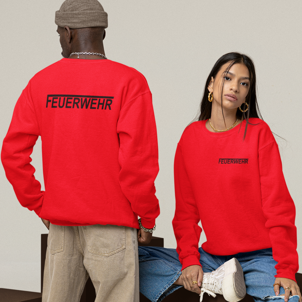 Sweatshirt FEUERWEHR mit reflektierendem Brust- und Rückendruck