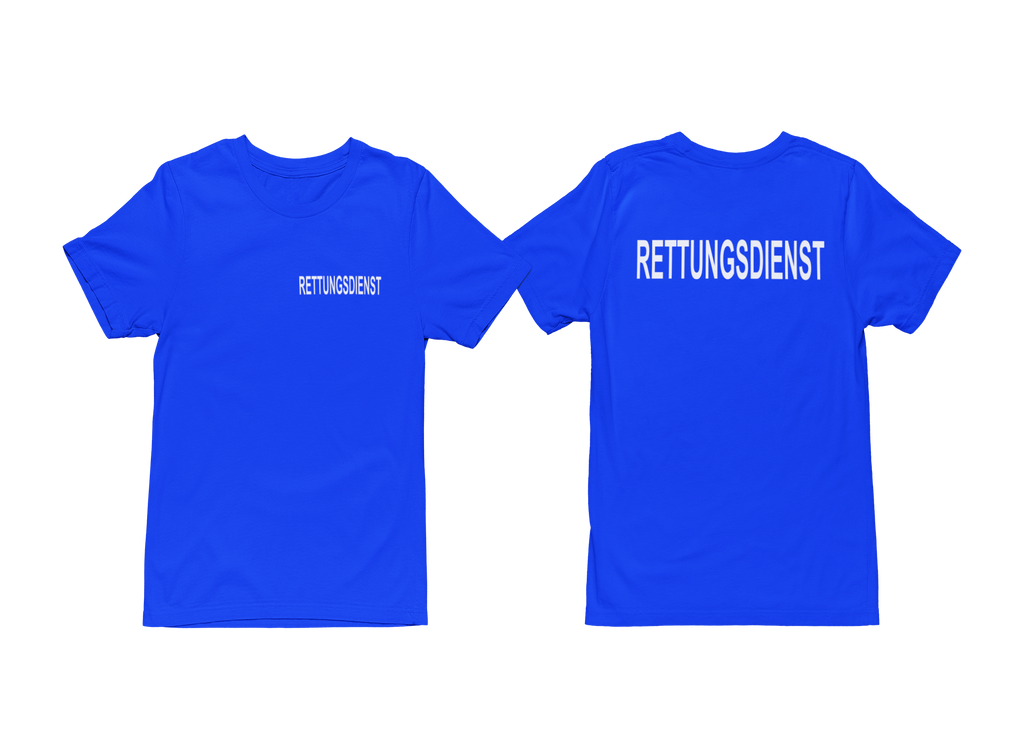 T-Shirt RETTUNGSDIENST mit reflektierendem Brust- und Rückendruck