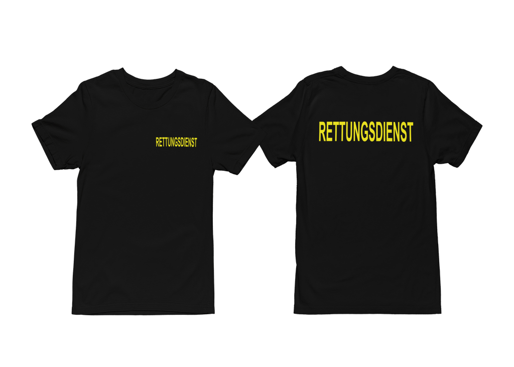 T-Shirt RETTUNGSDIENST mit reflektierendem Brust- und Rückendruck
