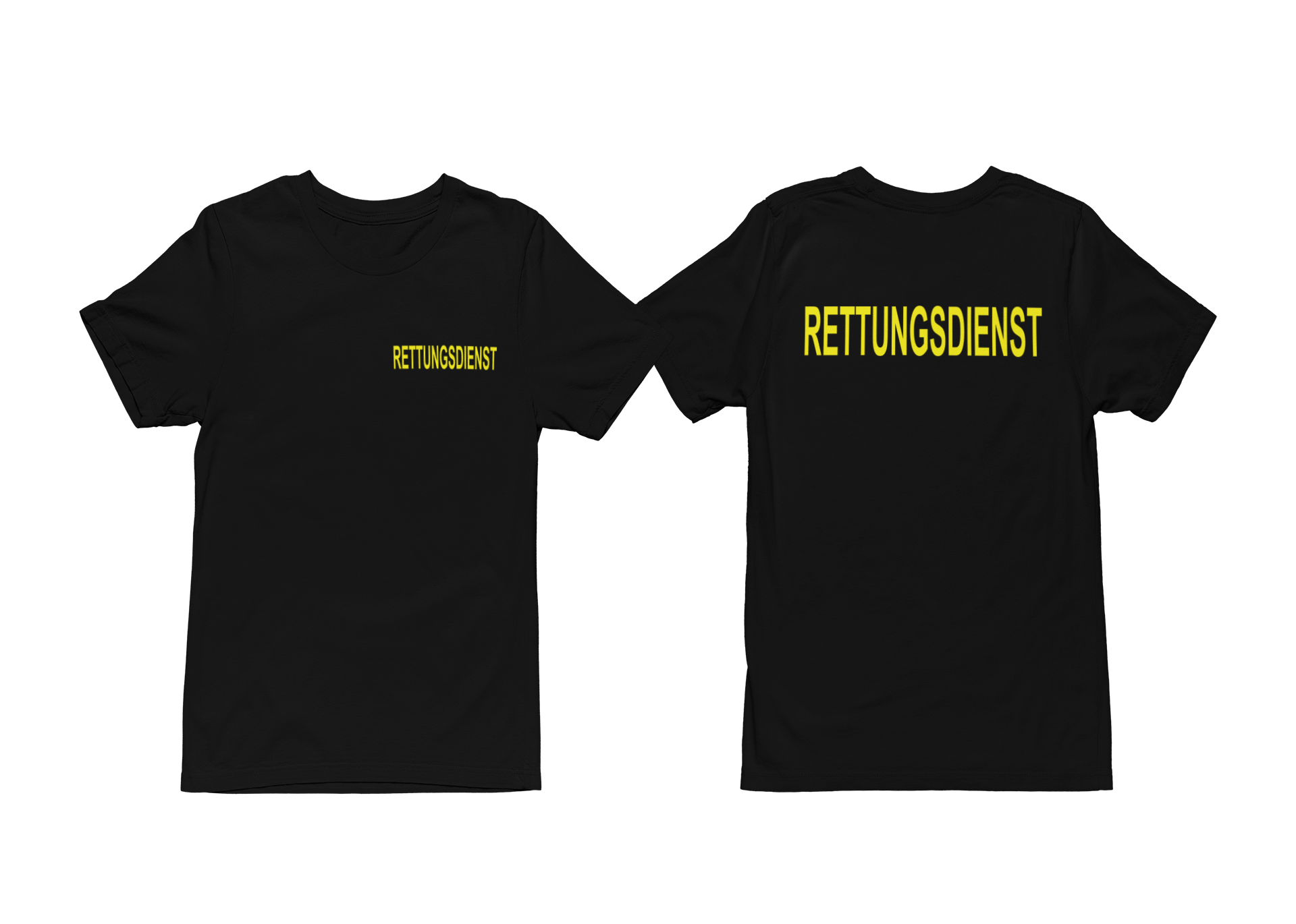 T-Shirt RETTUNGSDIENST mit reflektierendem Brust- und Rückendruck
