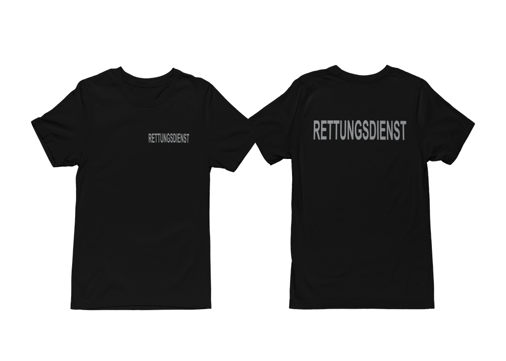 T-Shirt RETTUNGSDIENST mit reflektierendem Brust- und Rückendruck