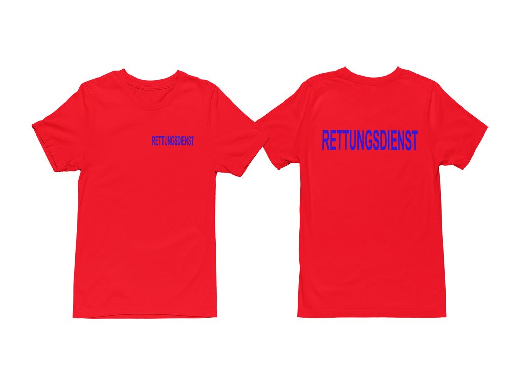 T-Shirt RETTUNGSDIENST mit reflektierendem Brust- und Rückendruck