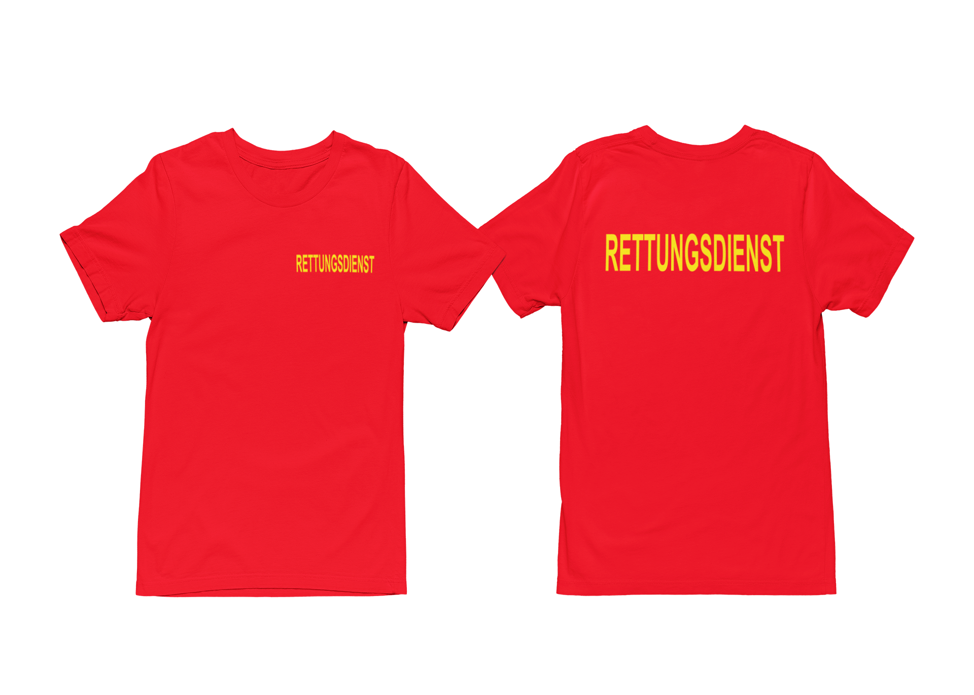 T-Shirt RETTUNGSDIENST mit reflektierendem Brust- und Rückendruck