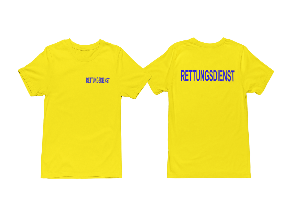T-Shirt RETTUNGSDIENST mit reflektierendem Brust- und Rückendruck