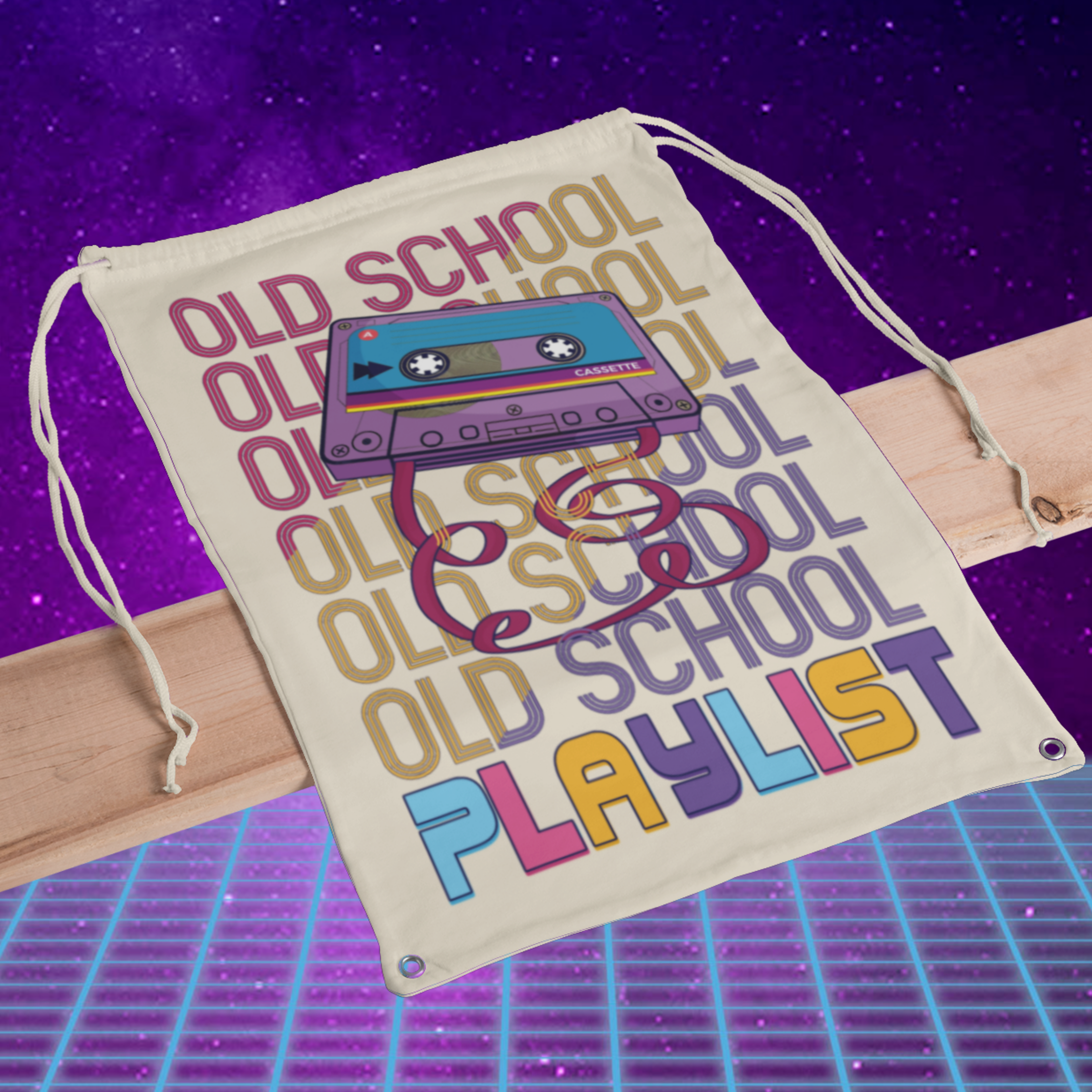 String-Bag  „Back To The 80‘s“ Rucksacktasche