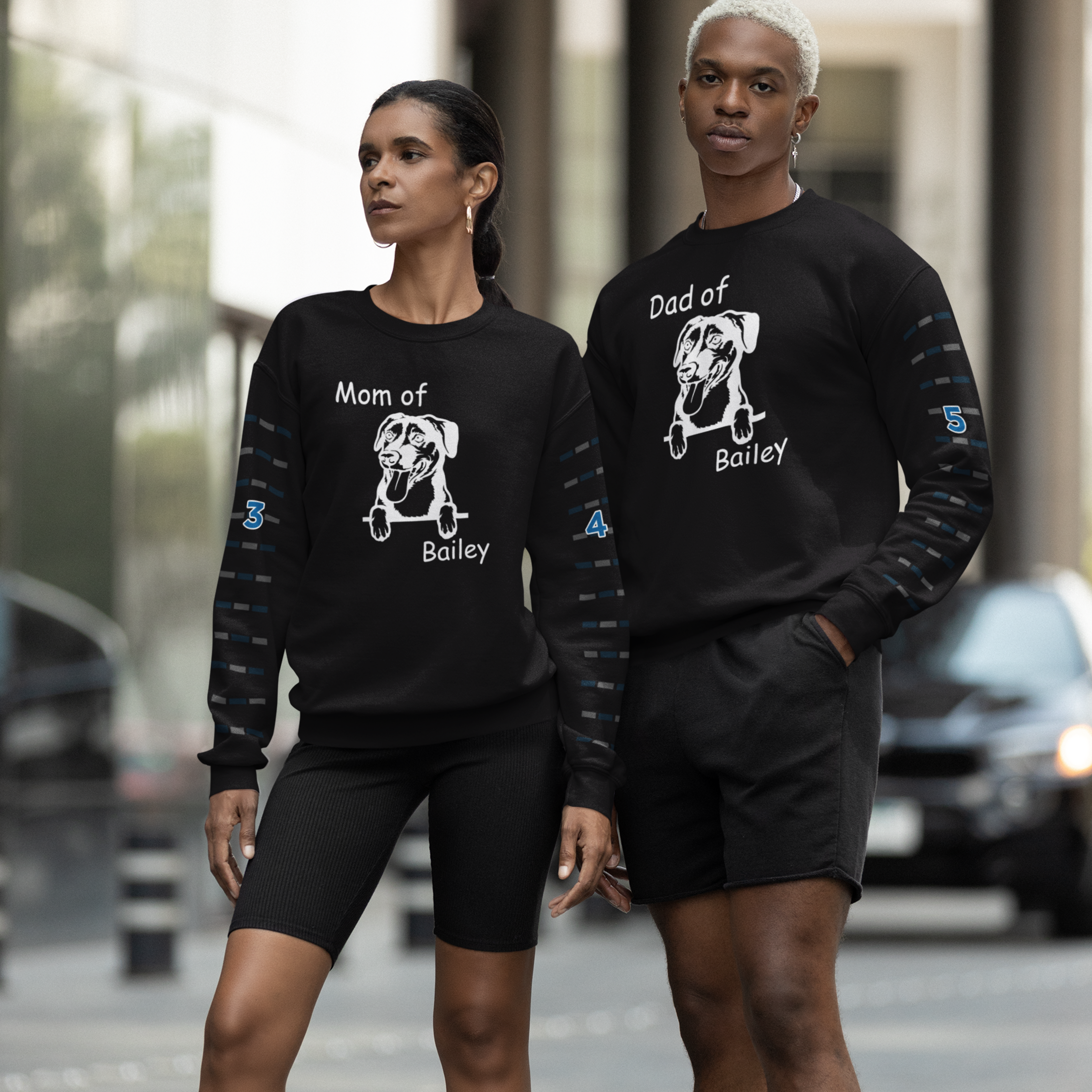 Sweatshirt MOM of / DAD of "Name" Ihrer Fellnase  und Hunderasse - personalisiert