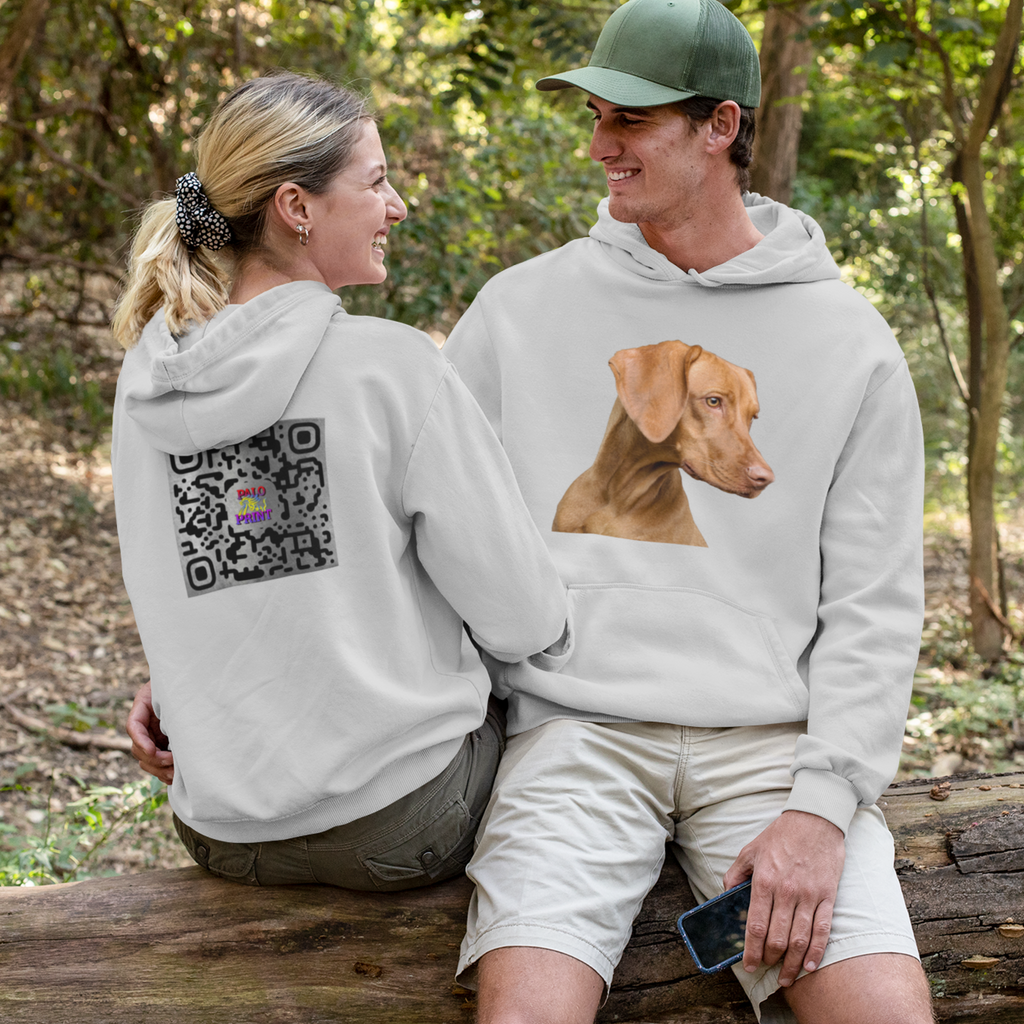 Hoodie mit Hundeportrait Hundekopf - personalisiert mit den Namen Ihrer liebsten Fellnase
