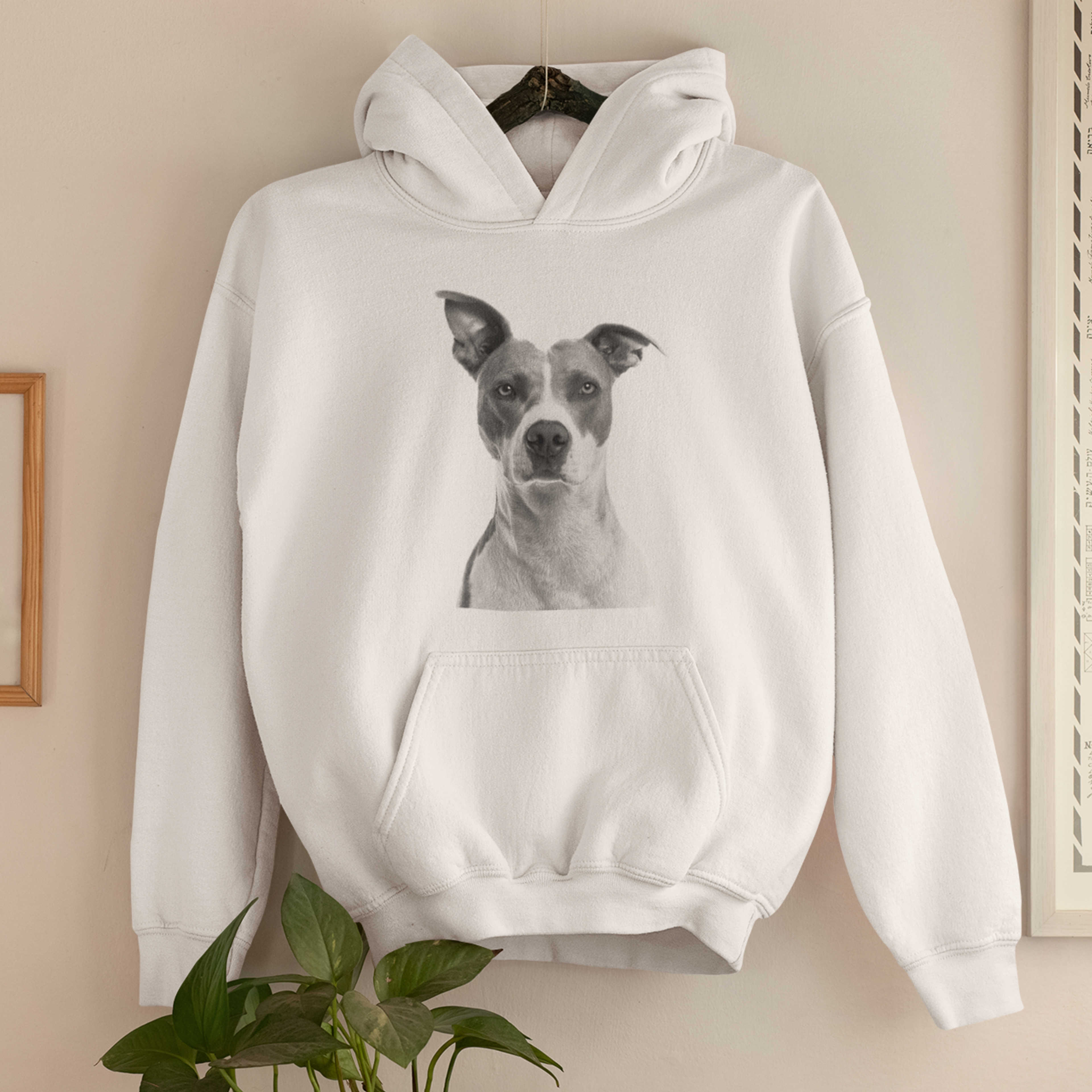 Hoodie mit Hundeportrait Hundekopf - personalisiert mit den Namen Ihrer liebsten Fellnase
