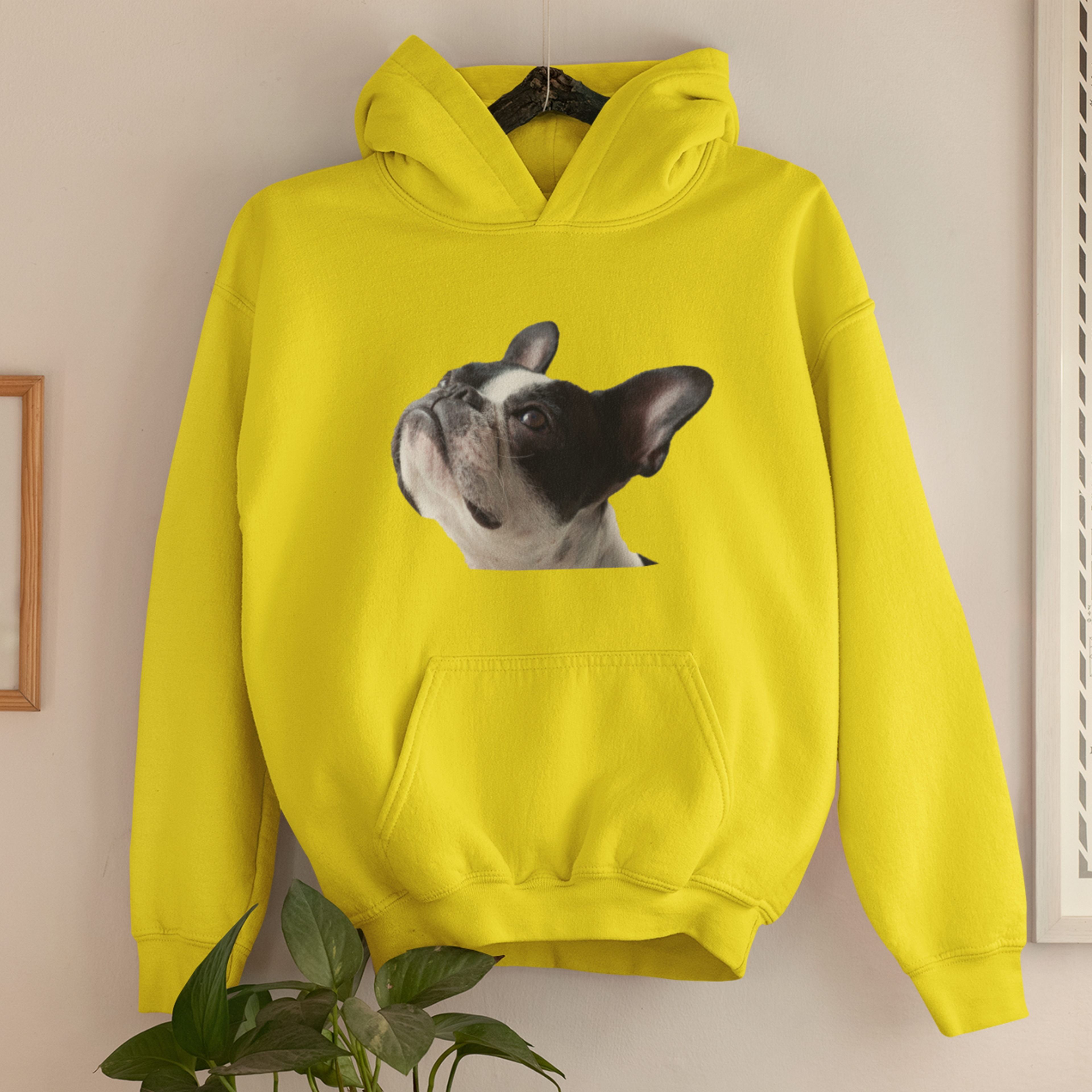 Hoodie mit Hundeportrait Hundekopf - personalisiert mit den Namen Ihrer liebsten Fellnase