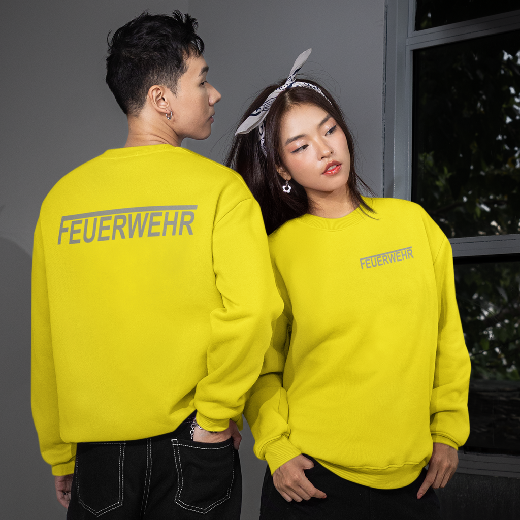 Sweatshirt FEUERWEHR mit reflektierendem Brust- und Rückendruck