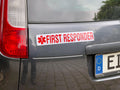 2 Magnetschilder FIRST RESPONDER reflektierend 30 x 5 cm