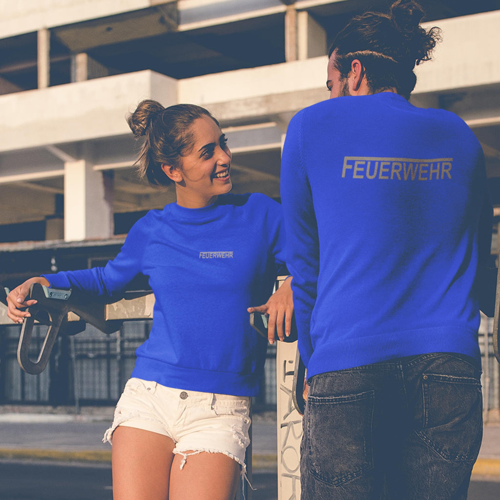 Sweatshirt FEUERWEHR mit reflektierendem Brust- und Rückendruck