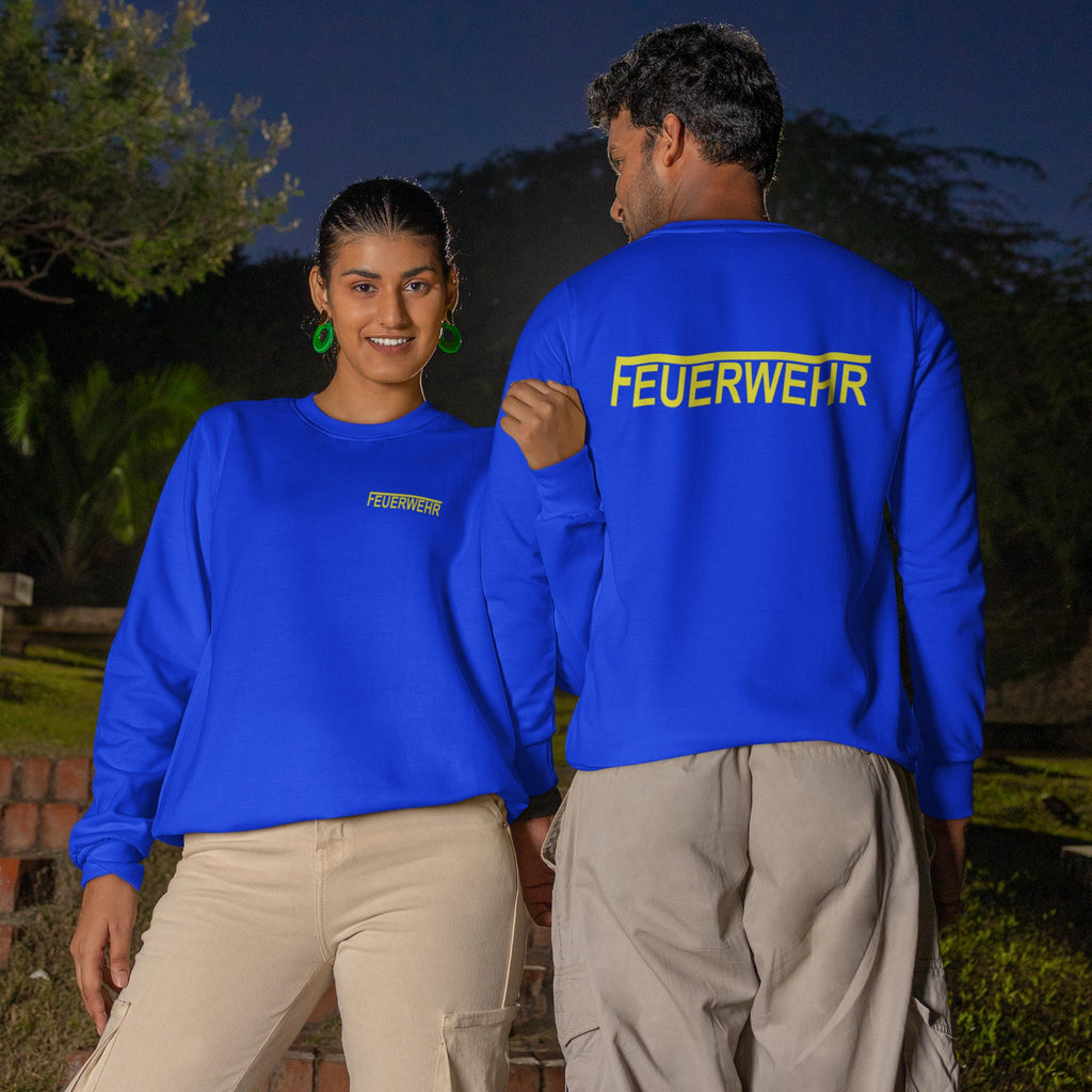 Sweatshirt FEUERWEHR mit reflektierendem Brust- und Rückendruck