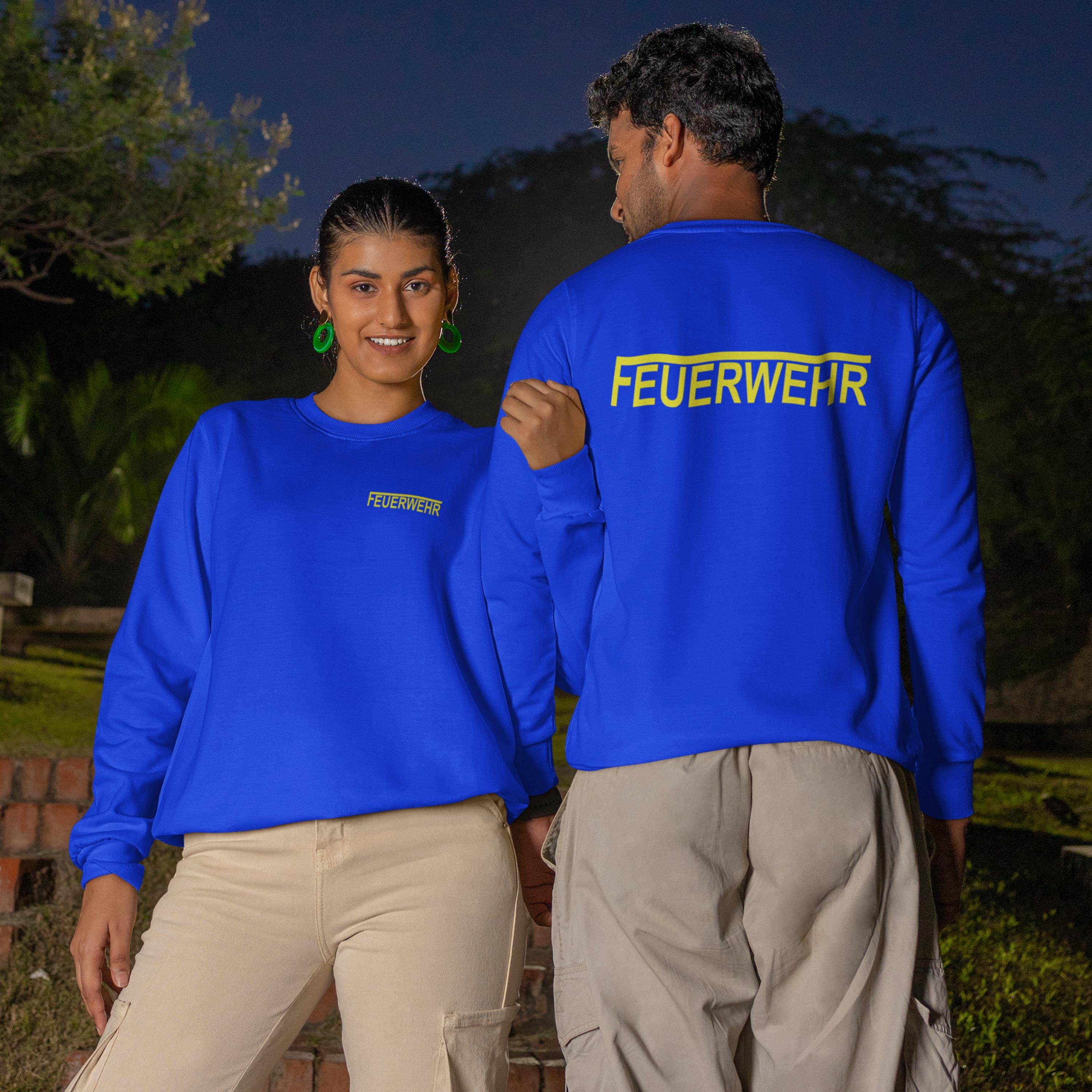 Sweatshirt FEUERWEHR mit reflektierendem Brust- und Rückendruck