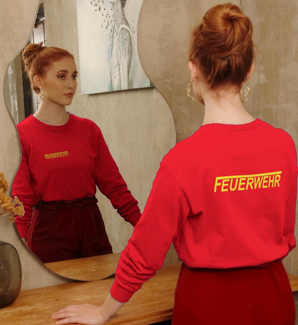 Sweatshirt FEUERWEHR mit reflektierendem Brust- und Rückendruck