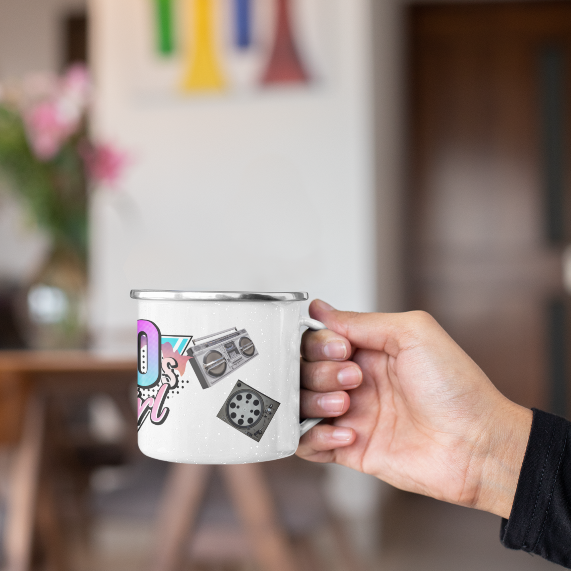 Kaffeebecher „Back To The 80‘s“ Emaille