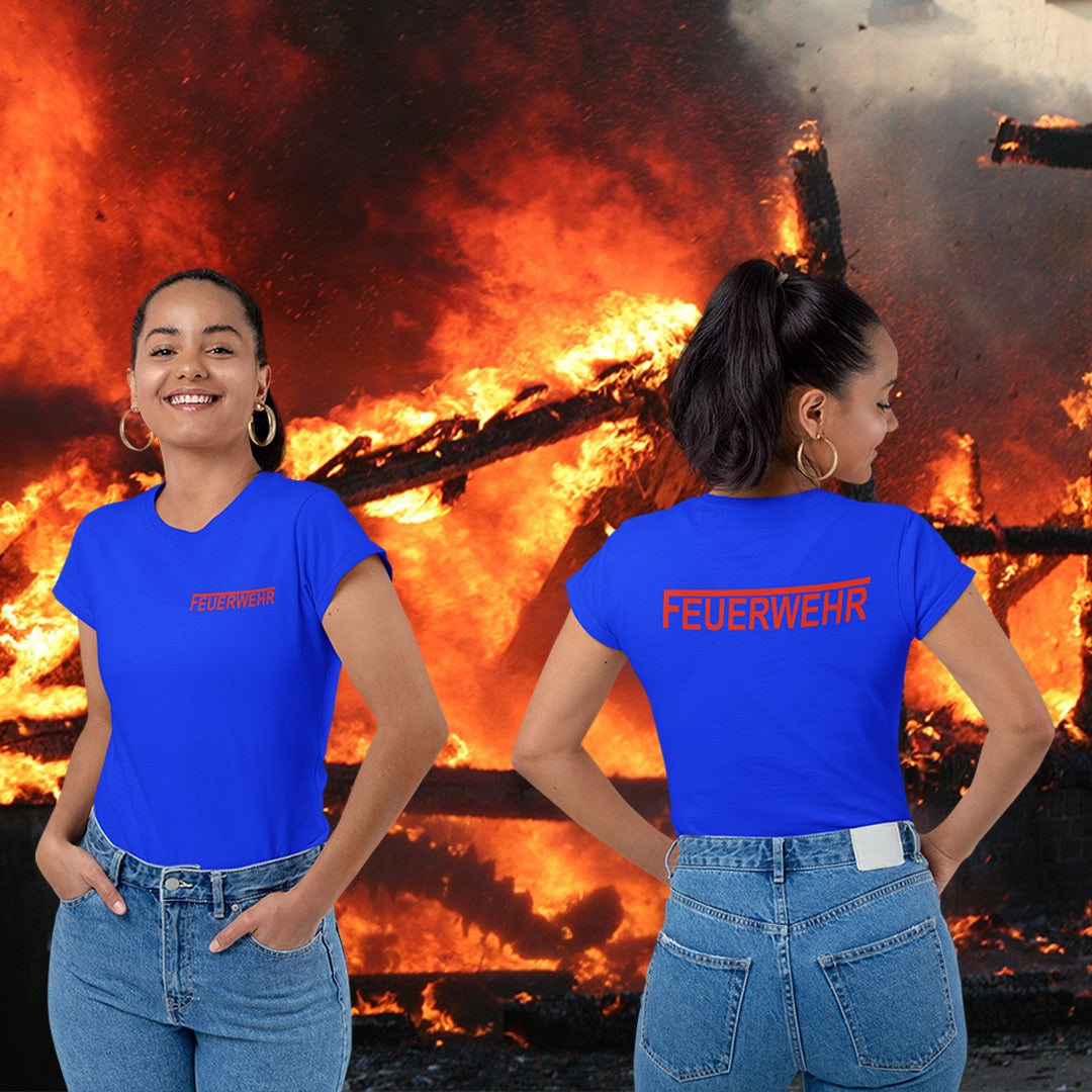 T-Shirt FEUERWEHR mit reflektierendem Brust- und Rückendruck