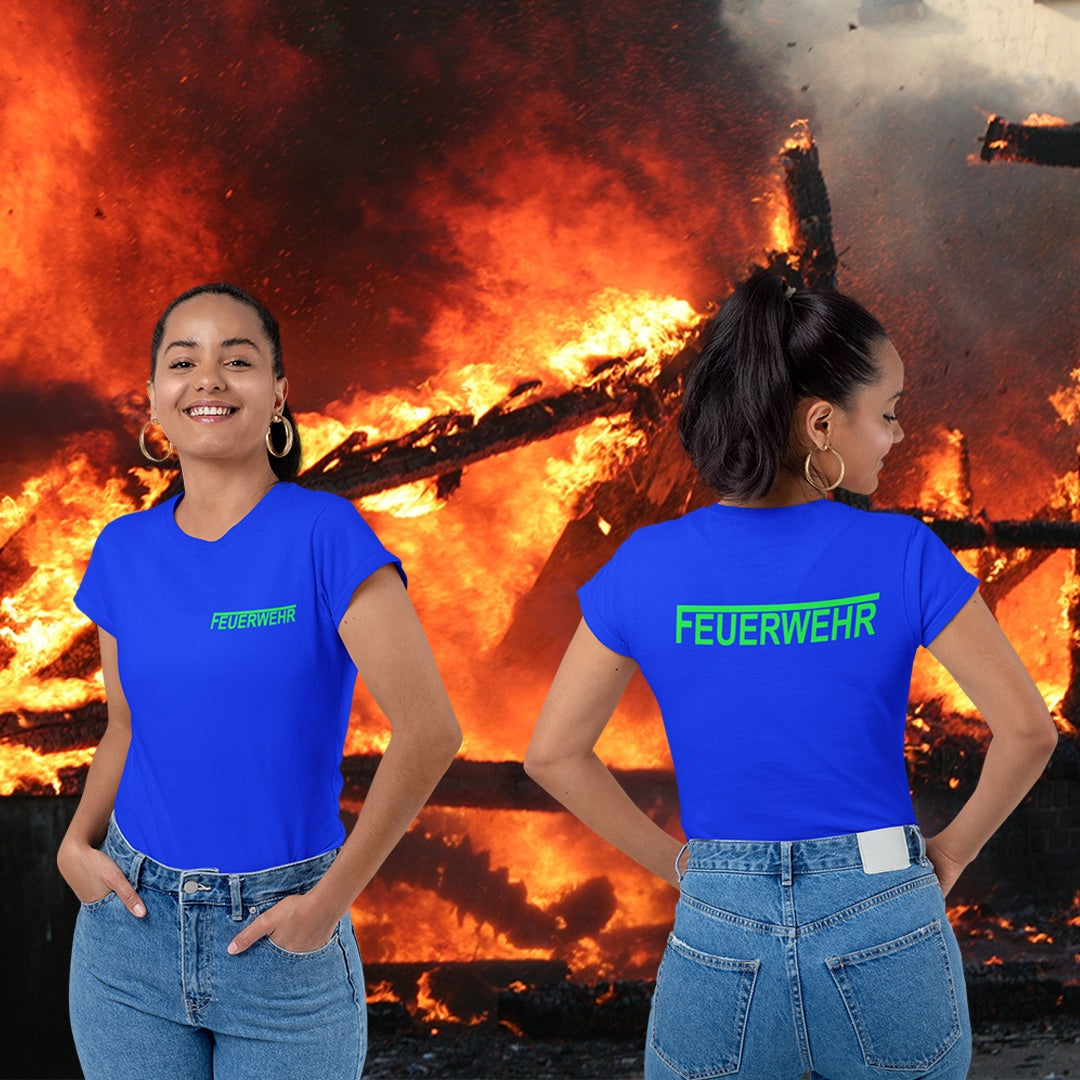 T-Shirt FEUERWEHR mit reflektierendem Brust- und Rückendruck