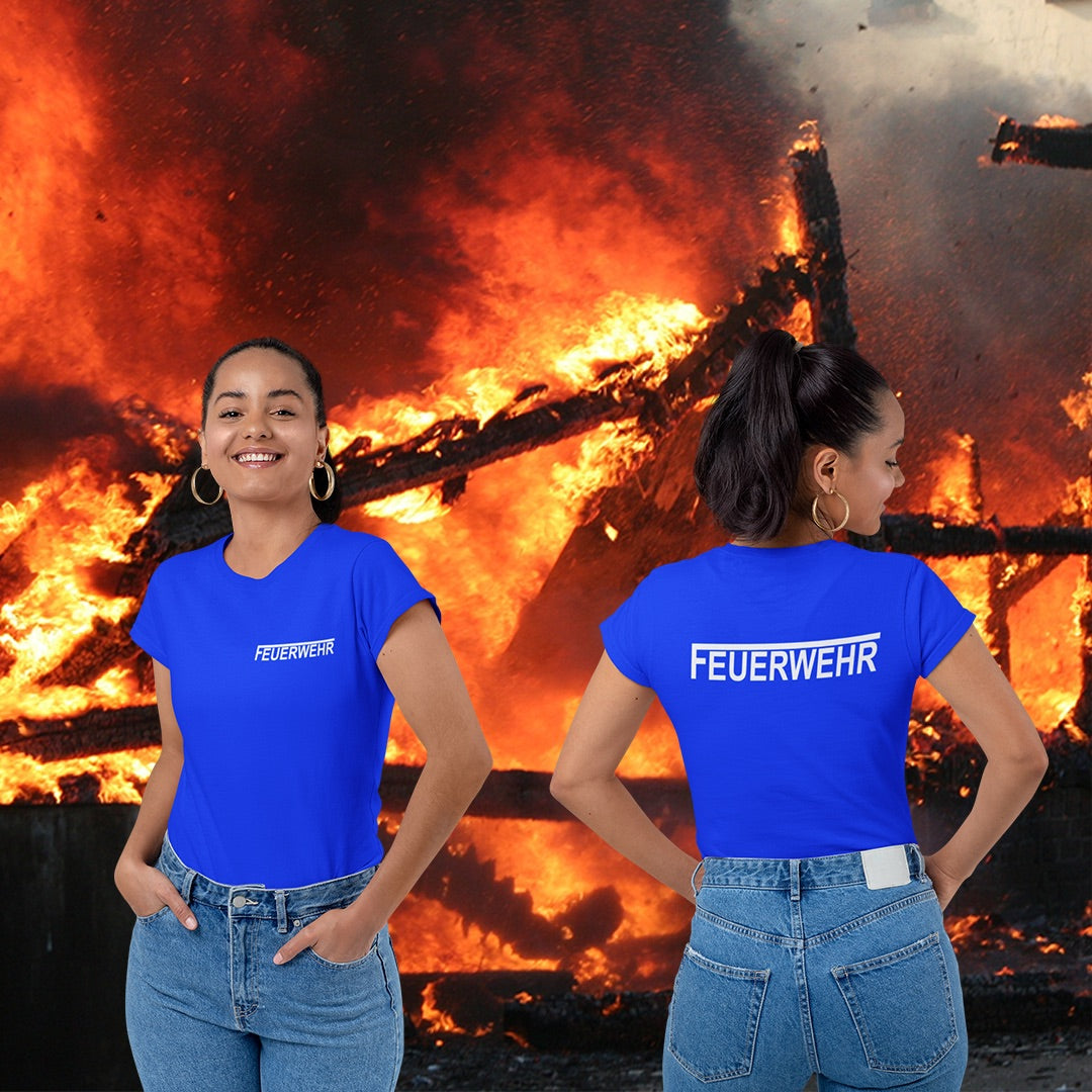 T-Shirt FEUERWEHR mit reflektierendem Brust- und Rückendruck