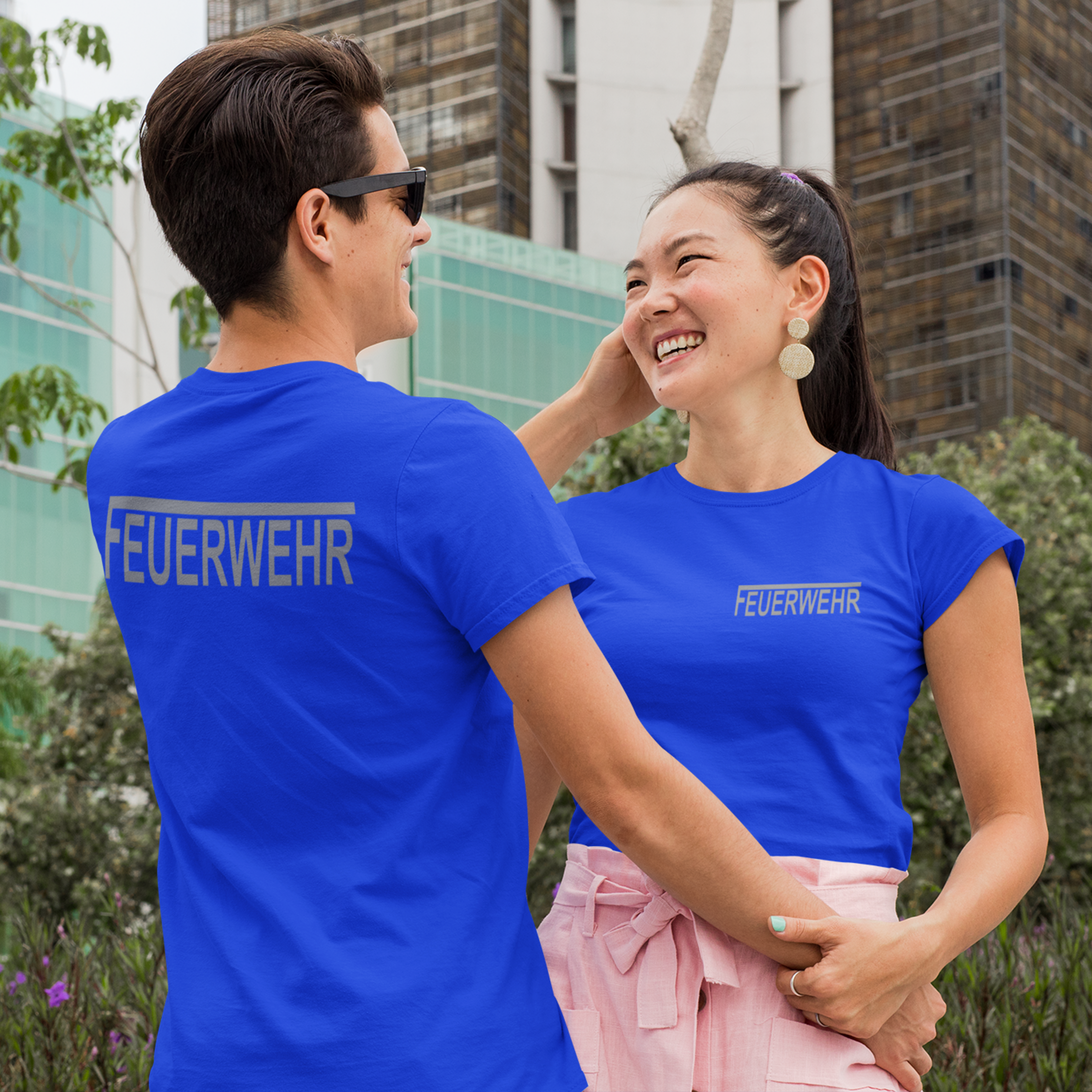 T-Shirt FEUERWEHR mit reflektierendem Brust- und Rückendruck
