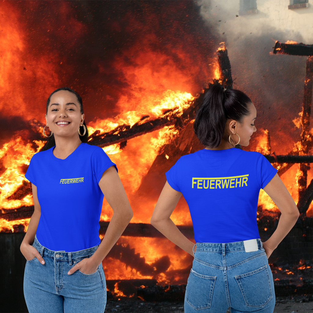 T-Shirt FEUERWEHR mit reflektierendem Brust- und Rückendruck