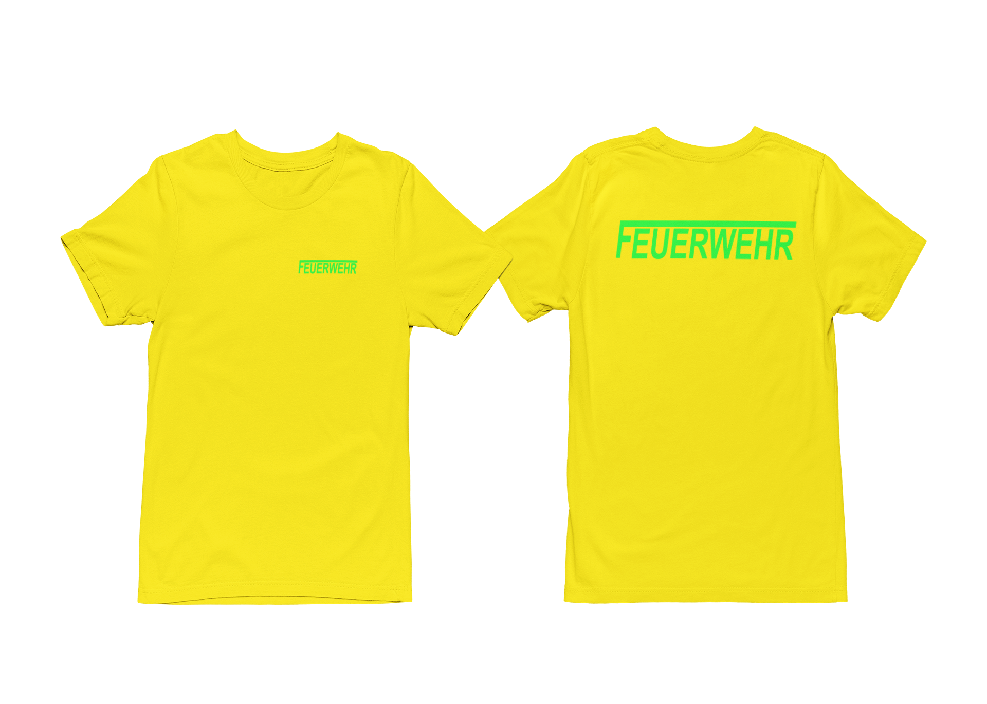T-Shirt FEUERWEHR mit reflektierendem Brust- und Rückendruck