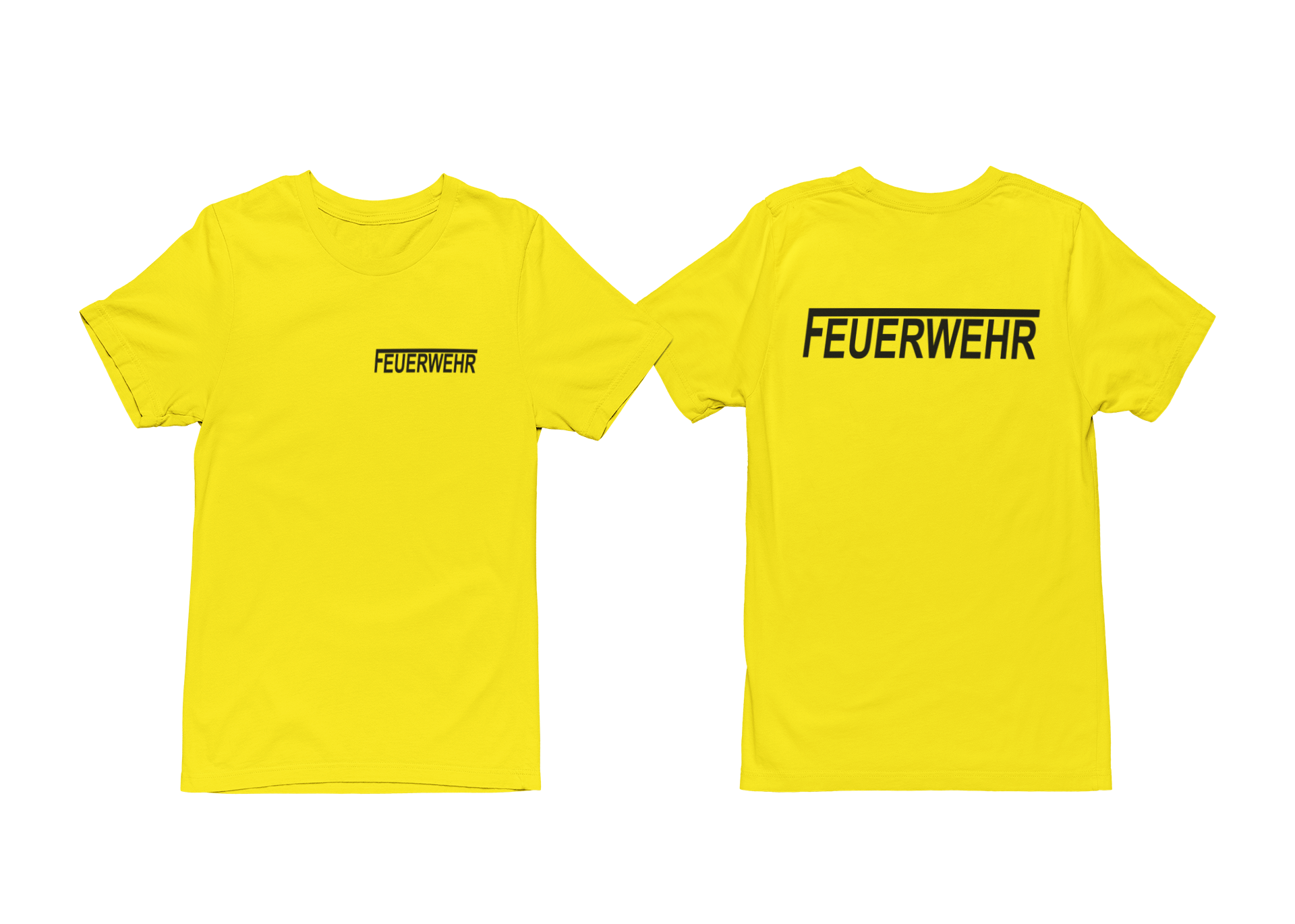 T-Shirt FEUERWEHR mit reflektierendem Brust- und Rückendruck