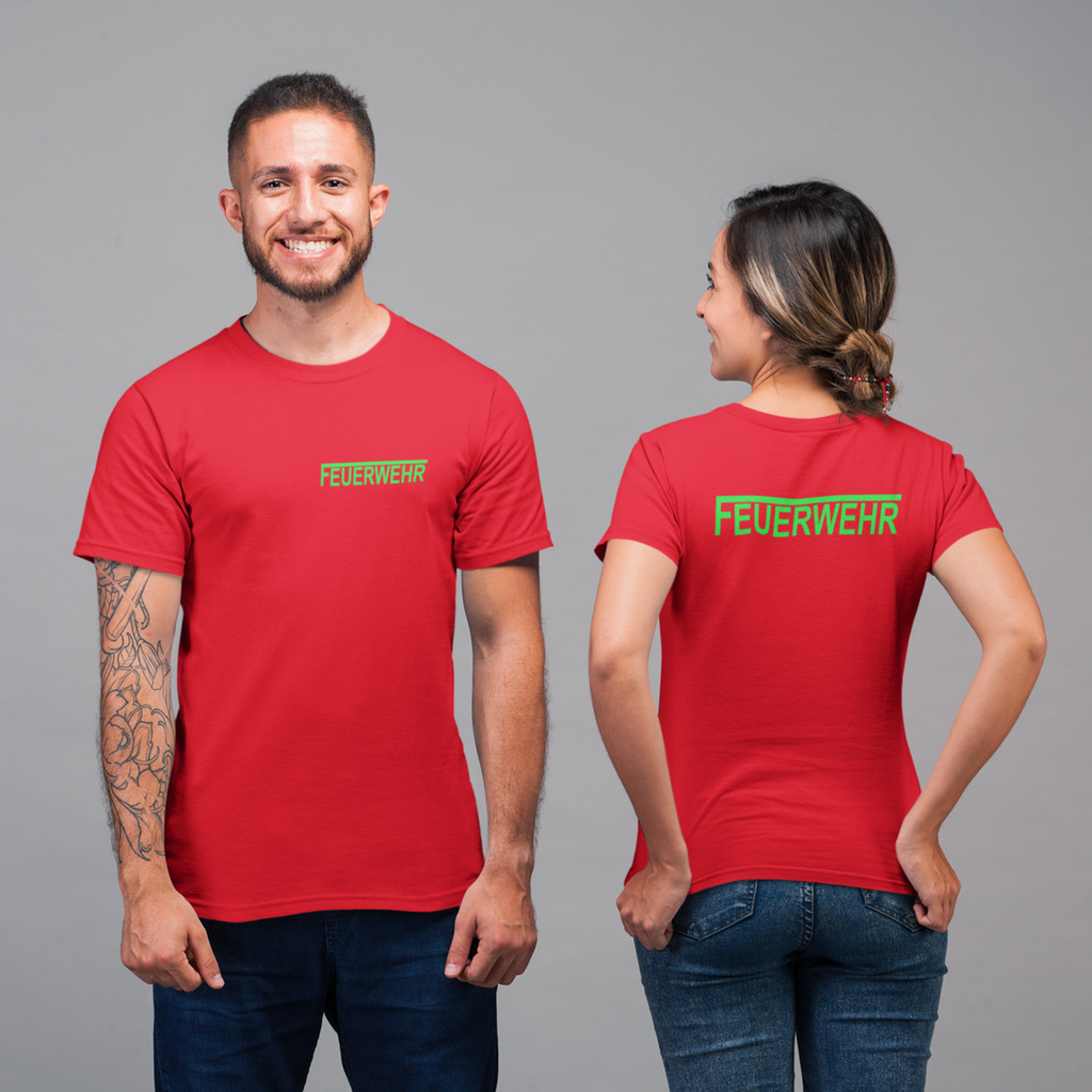 T-Shirt FEUERWEHR mit reflektierendem Brust- und Rückendruck