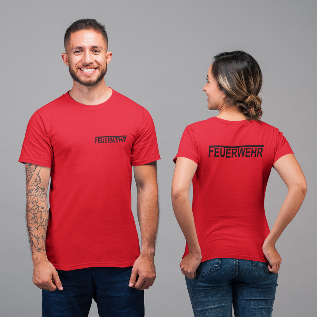 T-Shirt FEUERWEHR mit reflektierendem Brust- und Rückendruck