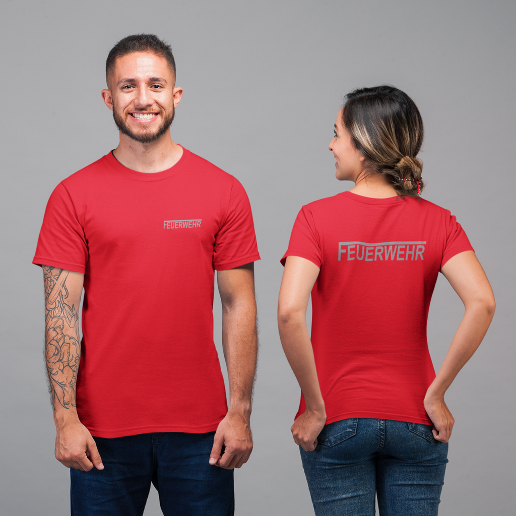 T-Shirt FEUERWEHR mit reflektierendem Brust- und Rückendruck