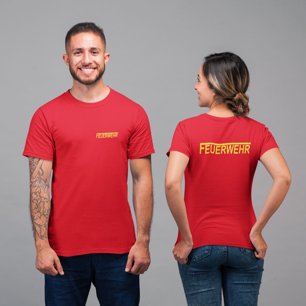 T-Shirt FEUERWEHR mit reflektierendem Brust- und Rückendruck