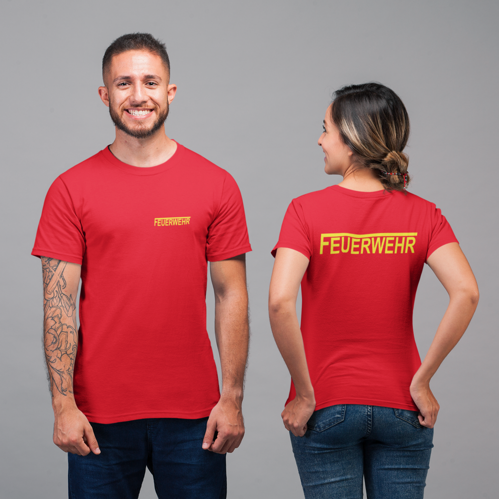 T-Shirt FEUERWEHR mit reflektierendem Brust- und Rückendruck