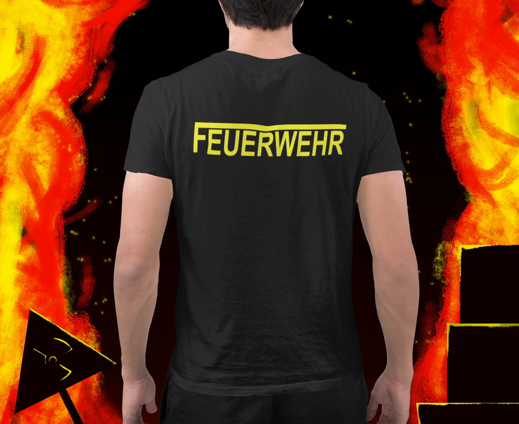 T-Shirt FEUERWEHR mit reflektierendem Brust- und Rückendruck
